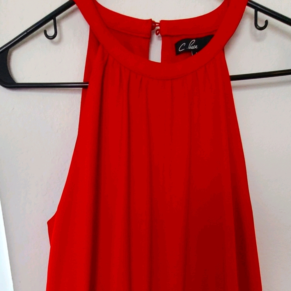 Red Halter Romper